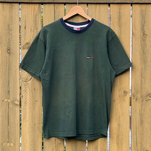 Tommy Hilfiger Jeans Dark Green Cotton Short Sleeve Tee 90’s Men’s Size XL